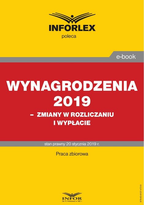 ebooki: Wynagrodzenia 2019 - ZMIANY W ROZLICZANIU I WYPŁACIE – ebooki
