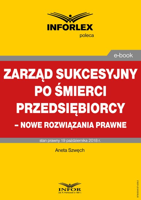 ebooki: Zarząd sukcesyjny po śmierci przedsiębiorcy - nowe rozwiązania prawne – ebook