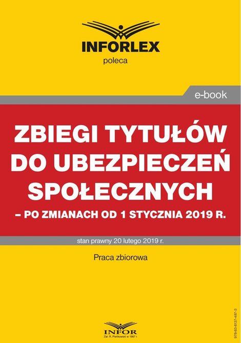 ebooki: Zbiegi tytułów do ubezpieczeń społecznych - po zmianach od 1 stycznia 2019 – ebooki
