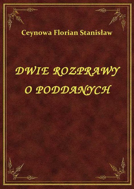 ebooki: Dwie Rozprawy O Poddanych – ebook
