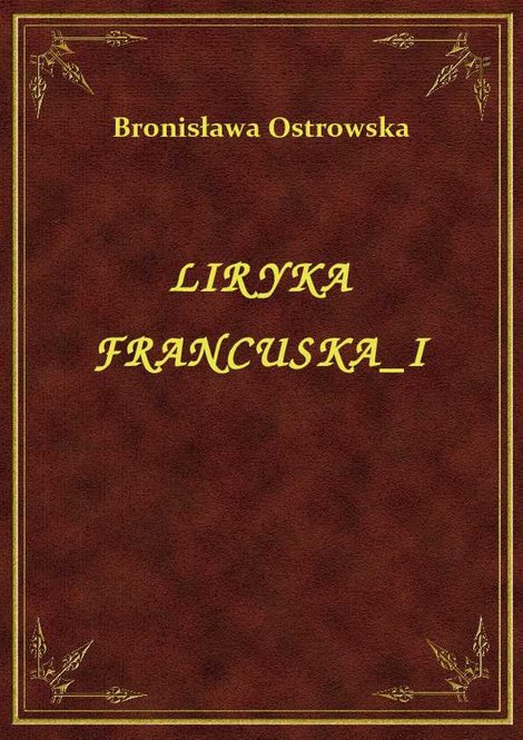 ebooki: Liryka Francuska I – ebook