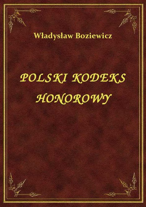 ebooki: Polski Kodeks Honorowy – ebook