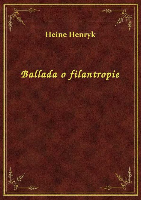 ebooki: Ballada o filantropie – ebook