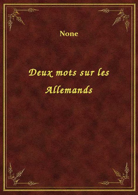 ebooki: Deux mots sur les Allemands – ebook