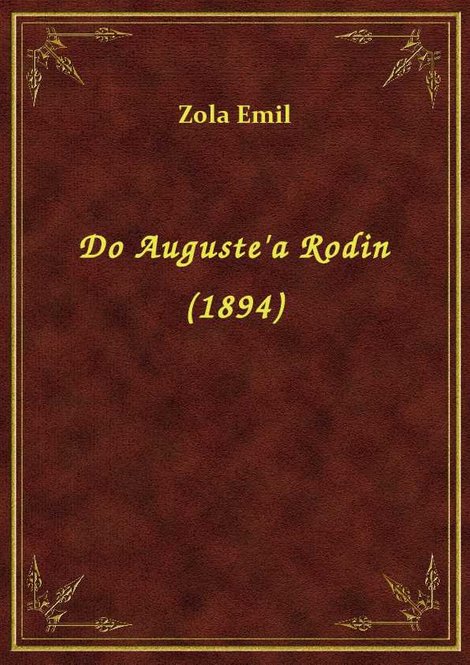 ebooki: Do Auguste'a Rodin (1894) – ebook