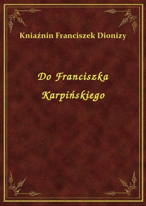 ebooki: Do Franciszka Karpińskiego – ebook