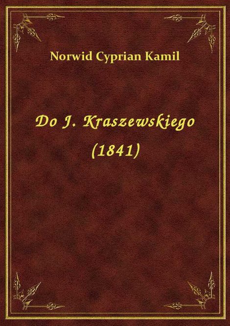 ebooki: Do J. Kraszewskiego (1841) – ebook