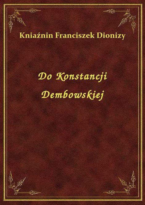 ebooki: Do Konstancji Dembowskiej – ebook