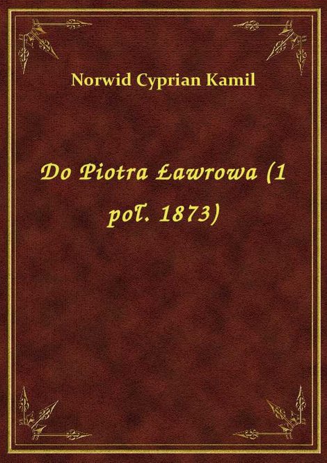 ebooki: Do Piotra Ławrowa (1 poł. 1873) – ebook