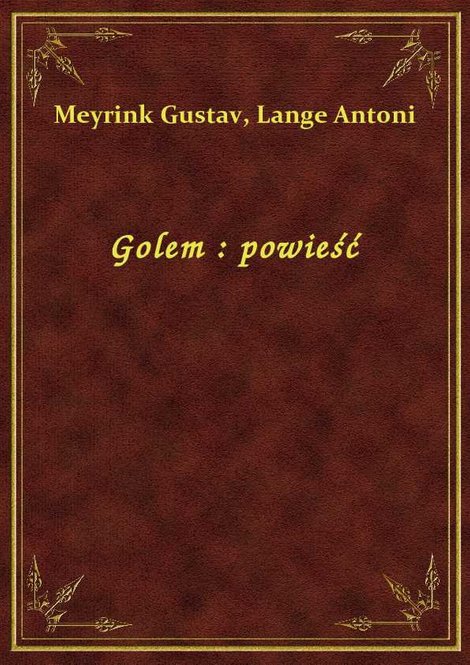 ebooki: Golem : powieść – ebook
