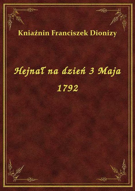 ebooki: Hejnał na dzień 3 Maja 1792 – ebook