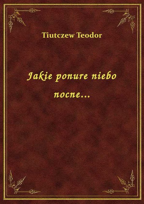 ebooki: Jakie ponure niebo nocne... – ebook