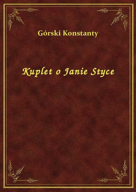 ebooki: Kuplet o Janie Styce – ebook