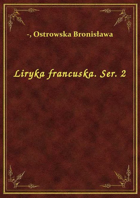 ebooki: Liryka francuska. Ser. 2 – ebook