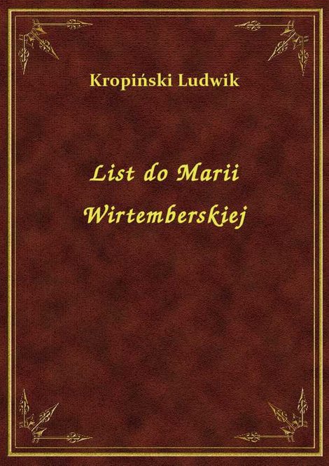 ebooki: List do Marii Wirtemberskiej – ebook
