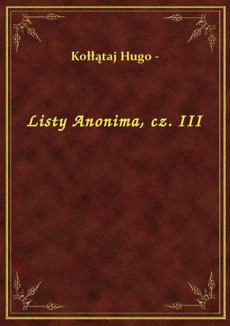 ebooki: Listy Anonima, cz. III – ebook