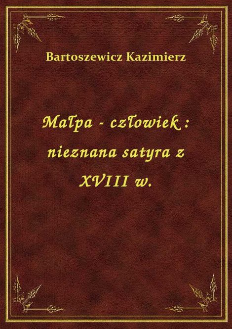 ebooki: Małpa - człowiek : nieznana satyra z XVIII w. – ebook