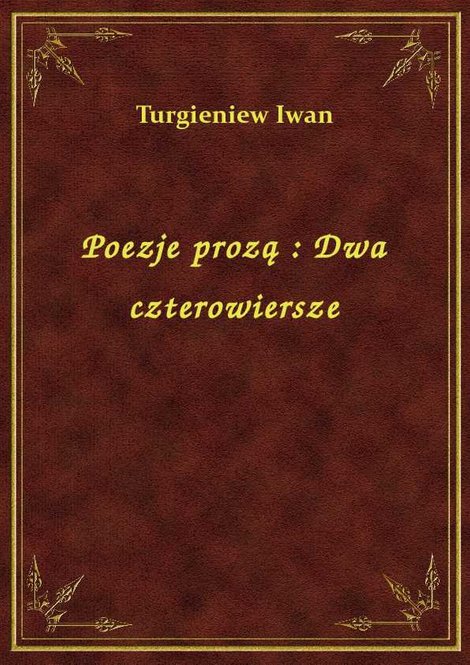 ebooki: Poezje prozą : Dwa czterowiersze – ebook