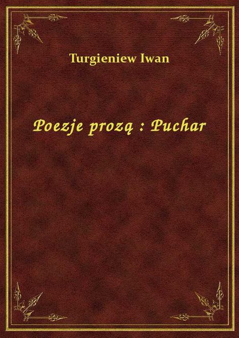ebooki: Poezje prozą : Puchar – ebook