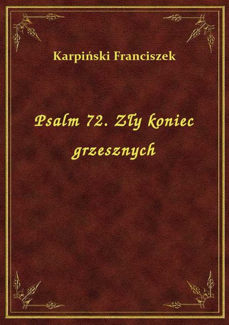 ebooki: Psalm 72. Zły koniec grzesznych – ebook