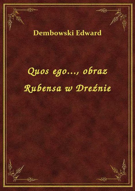 ebooki: Quos ego..., obraz Rubensa w Dreźnie – ebook