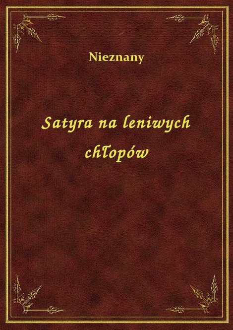 ebooki: Satyra na leniwych chłopów – ebook