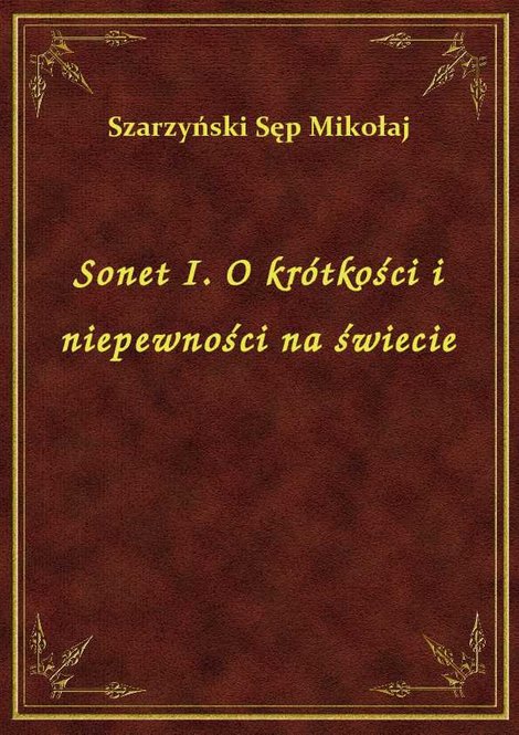 ebooki: Sonet I. O krótkości i niepewności na świecie – ebook
