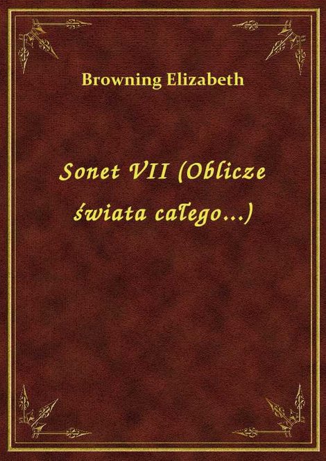 ebooki: Sonet VII (Oblicze świata całego...) – ebook