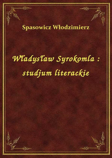 ebooki: Władysław Syrokomla : studjum literackie – ebook