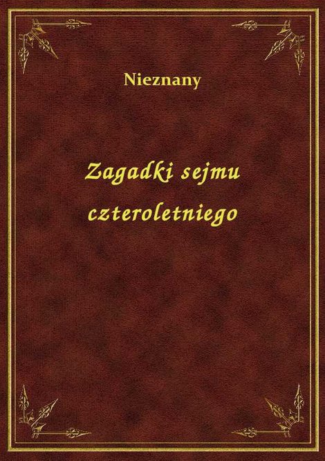 ebooki: Zagadki sejmu czteroletniego – ebook