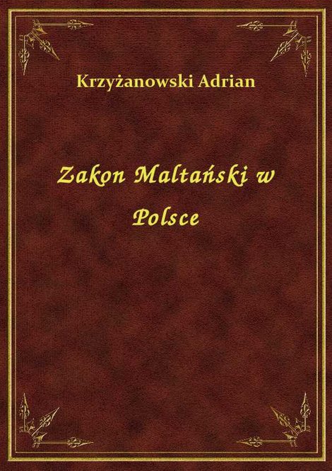 ebooki: Zakon Maltański w Polsce – ebook