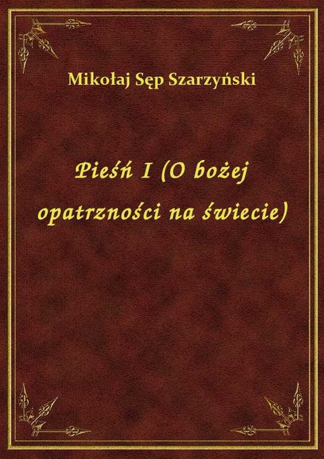 ebooki: Pieśń I (O bożej opatrzności na świecie) – ebook