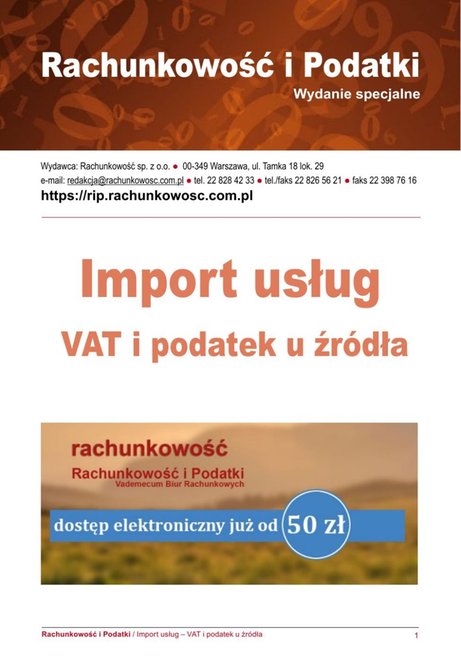 e-prasa: Import usług VAT i podatek u źródła – e-wydanie