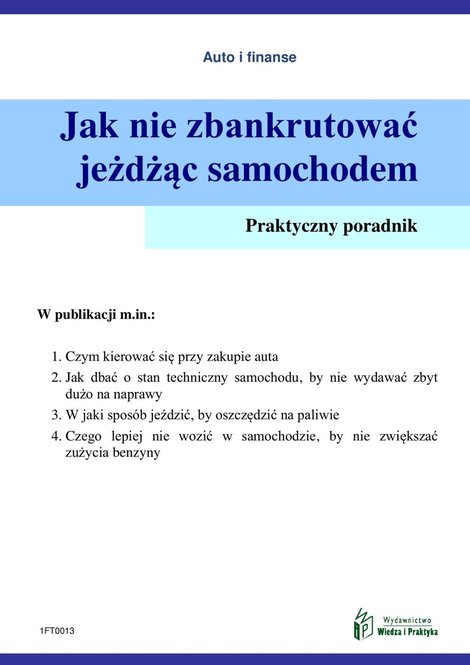 ebooki: Jak nie zbankrutować jeżdżąc samochodem – ebooki