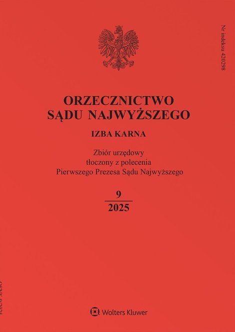 ebooki: Orzecznictwo Sądu Najwyższego. Izba Karna - Nr 9/2025 – ebook