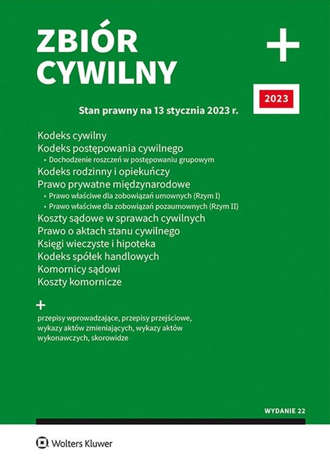 ebooki: Zbiór cywilny PLUS wyd.22 Stan prawny: 13 stycznia 2023 r. – ebook