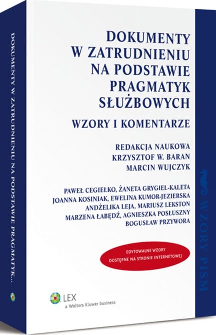ebooki: Dokumenty w zatrudnieniu na podstawie pragmatyk służbowych. Wzory i komentarze – ebook