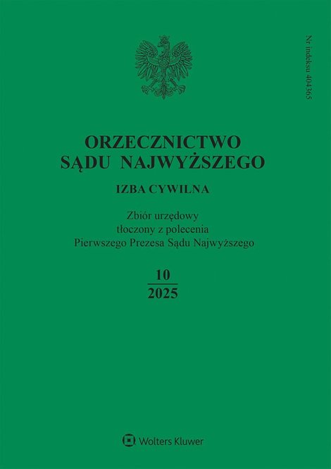 ebooki: Orzecznictwo Sądu Najwyższego. Izba Cywilna - Nr 10/2025 – ebook