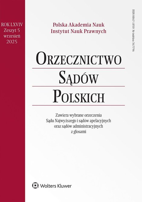 ebooki: Orzecznictwo Sądów Polskich - Nr 5/2025 – ebook