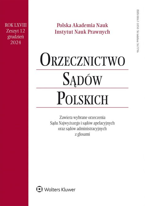 ebooki: Orzecznictwo Sądów Polskich. Nr 12/2024 – ebook
