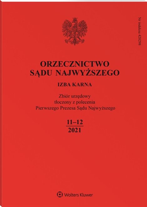 ebooki: Orzecznictwo Sądu Najwyższego. Izba Karna - Nr 11-12/2021 – ebook