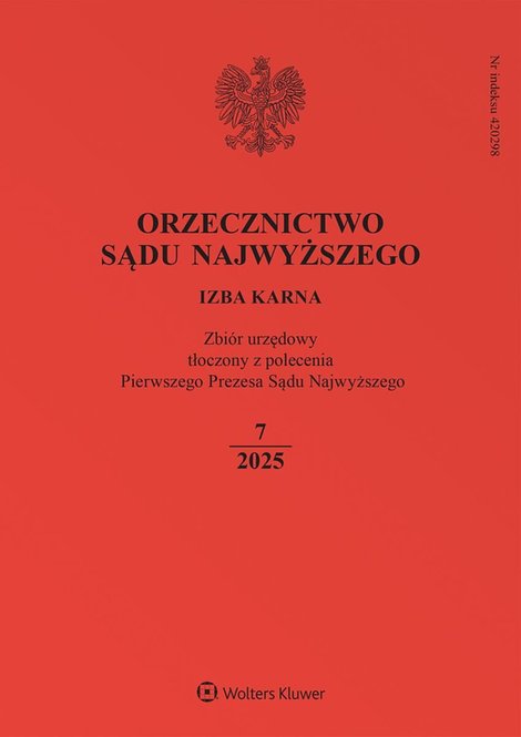 ebooki: Orzecznictwo Sądu Najwyższego. Izba Karna - Nr 7/2025 – ebook