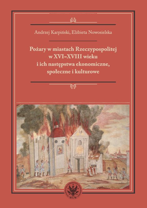 ebooki: Pożary w miastach Rzeczypospolitej w XVI-XVIII wieku i ich następstwa ekonomiczne, społeczne i kulturowe (monografia) – ebook