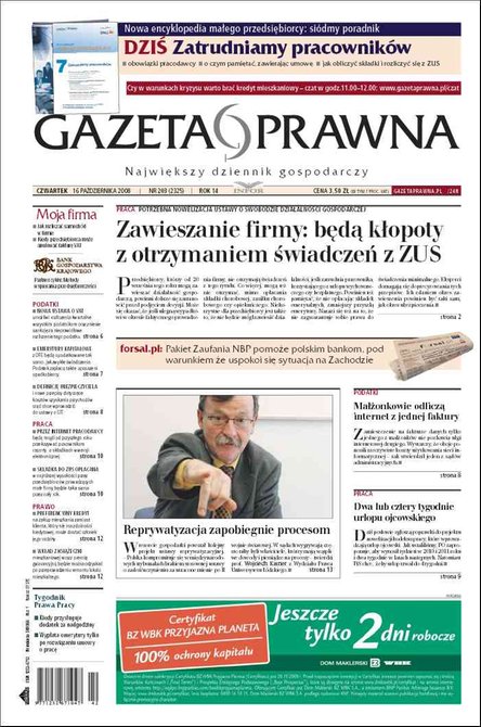 e-prasa: Dziennik Gazeta Prawna – e-wydanie – 203/2008