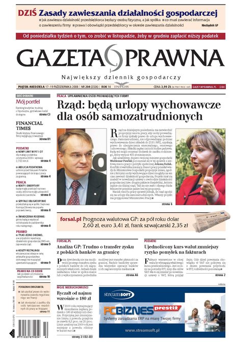 e-prasa: Dziennik Gazeta Prawna – e-wydanie – 204/2008
