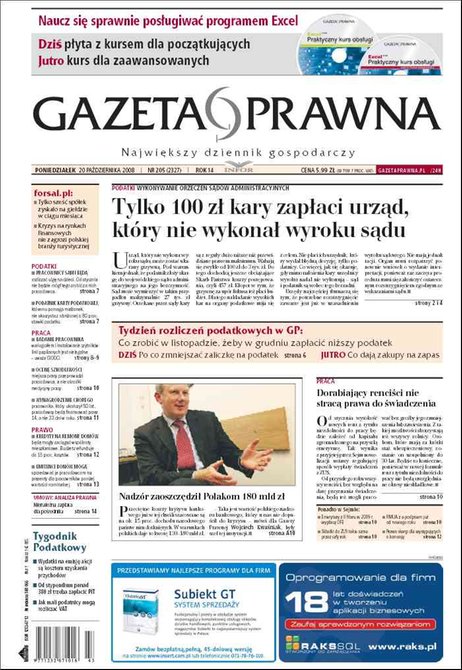 e-prasa: Dziennik Gazeta Prawna – e-wydanie – 205/2008