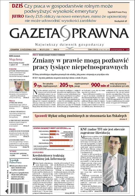 e-prasa: Dziennik Gazeta Prawna – e-wydanie – 213/2008