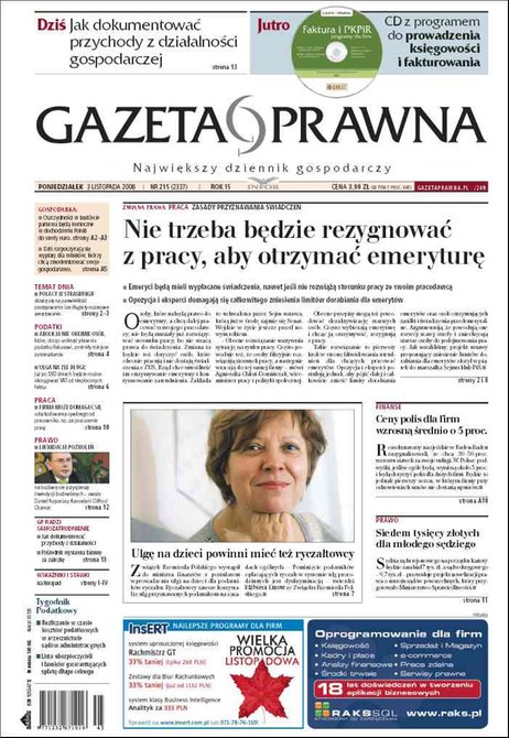 e-prasa: Dziennik Gazeta Prawna – e-wydanie – 215/2008