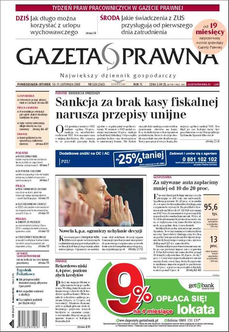 e-prasa: Dziennik Gazeta Prawna – e-wydanie – 220/2008