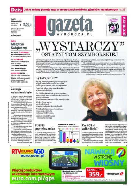 e-prasa: Gazeta Wyborcza - Rzeszów – e-wydanie – 93/2012